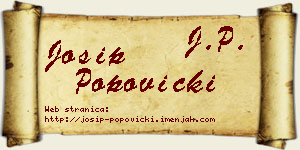 Josip Popovicki vizit kartica